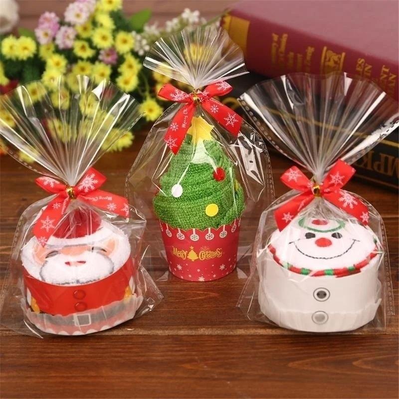 Embroidery Xmas Decorations - Handuk Natal 30*30cm Bentuk Kue Lucu