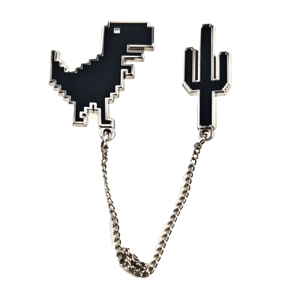 Embroidery Bracelet - Pin Enamel Kaktus Dinosaurus Pixel T-Rex