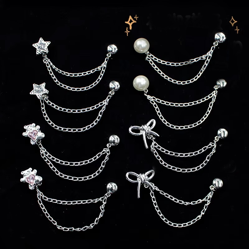 Embroidery Bracelet - Bros Pinggang Rantai Magnetik Mutiara Pita