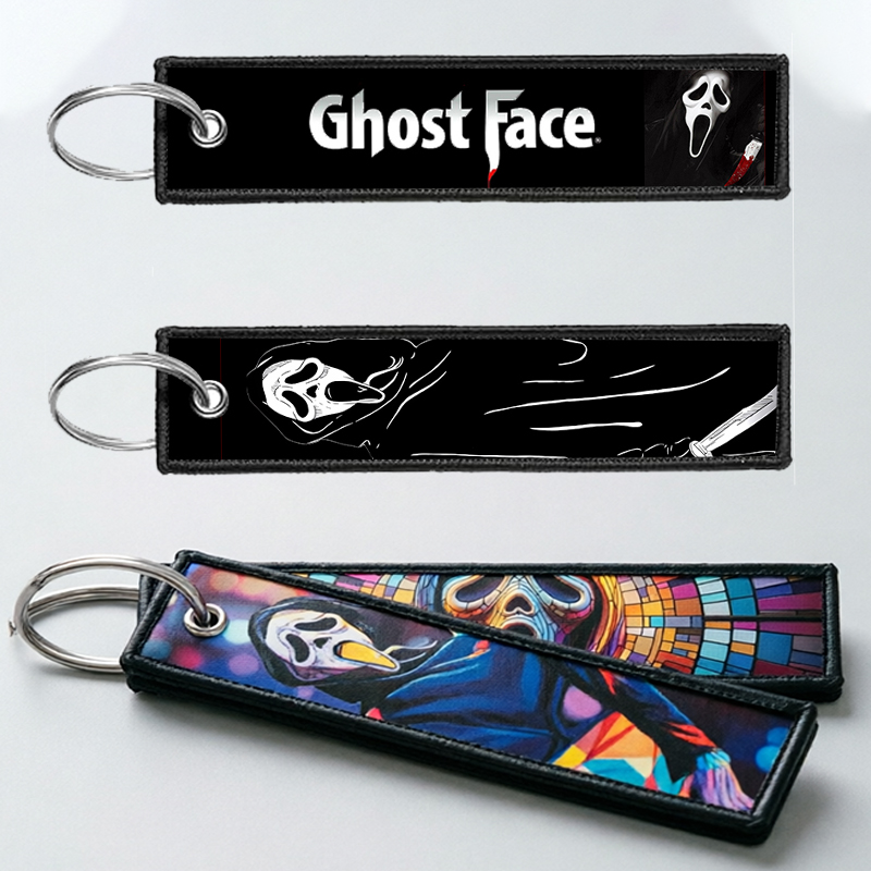 Embroidery Keychain - GHOST FACE Gantungan Kunci untuk Pria