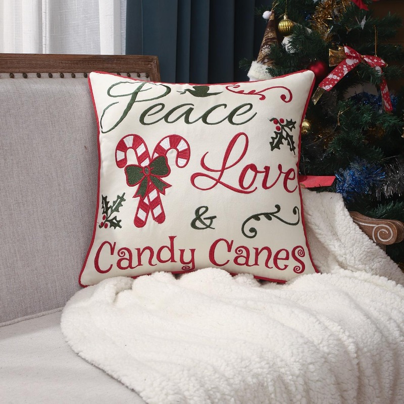 Embroidery Xmas Decorations - Sarung Bantal Natal dengan Bordir Huruf