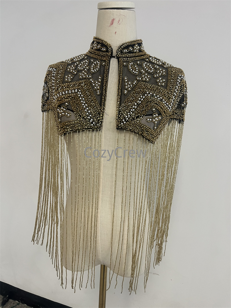 Embroidery Shawl - Jaket Pendek Berumbai Payet Mewah Retro,