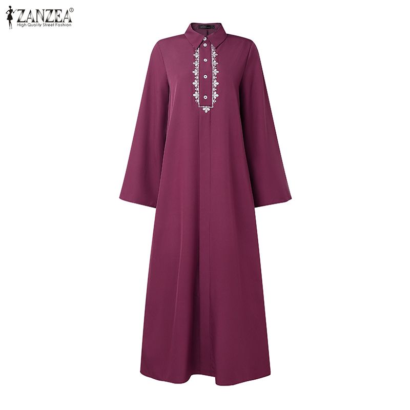 ZANZEA Fashion Muslim Abaya 20 - Embroidery Hijab ulasan dan harga