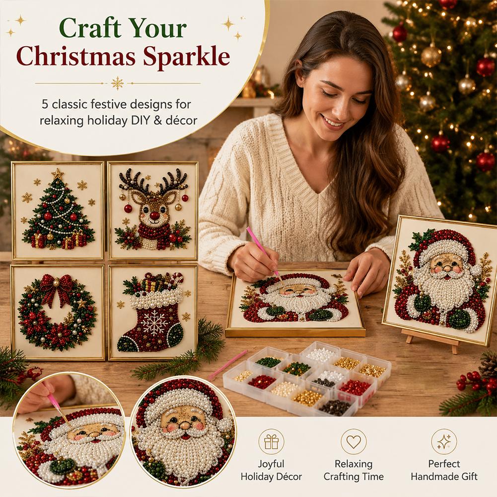 Kit Seni Mutiara Santa Claus N - Embroidery Xmas Decorations ulasan dan harga