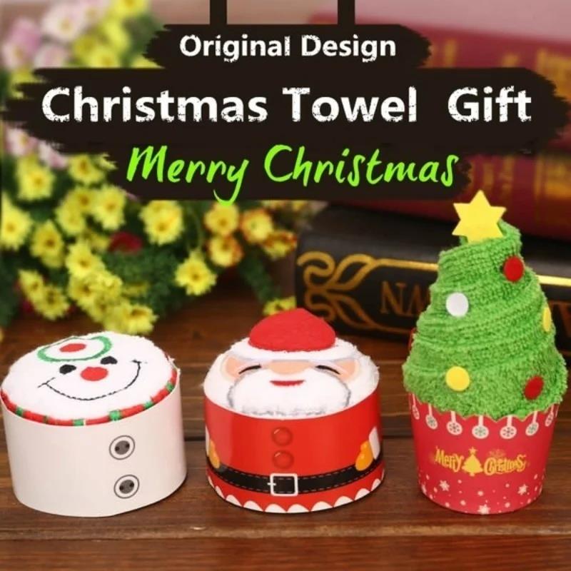 Handuk Natal 30*30cm Bentuk Ku - Embroidery Xmas Decorations ulasan dan harga