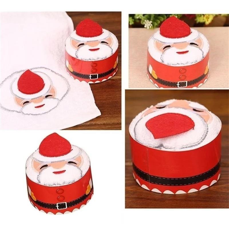 Handuk Natal 30*30cm Bentuk Ku - Embroidery Xmas Decorations ulasan dan harga