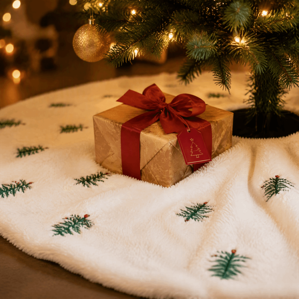 Aksesoris Natal, Alas Pohon Na - Embroidery Xmas Decorations ulasan dan harga