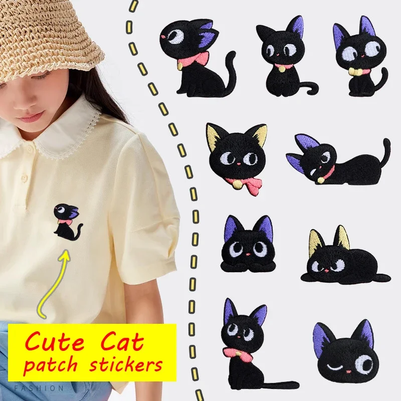 Kartun lucu merekat sendiri st - Embroidery On Black Shirt ulasan dan harga