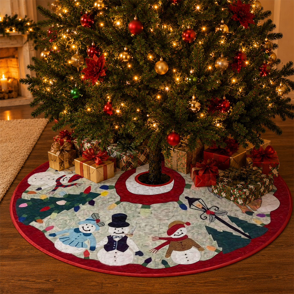 1 buah alas pohon Natal bermot - Embroidery Xmas Decorations ulasan dan harga