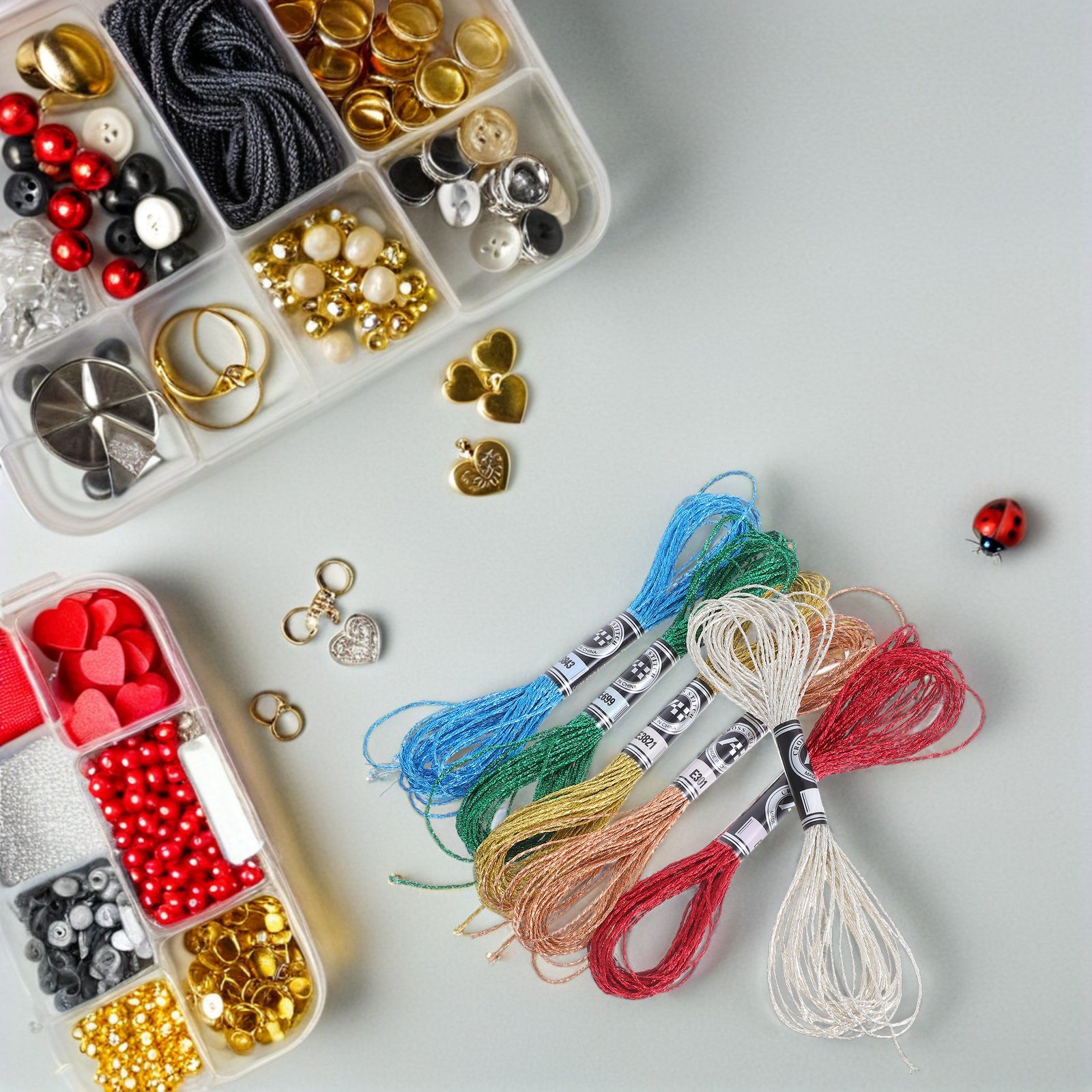 6Pcs Benang Bordir Metalik Mew - Embroidery Bracelet ulasan dan harga