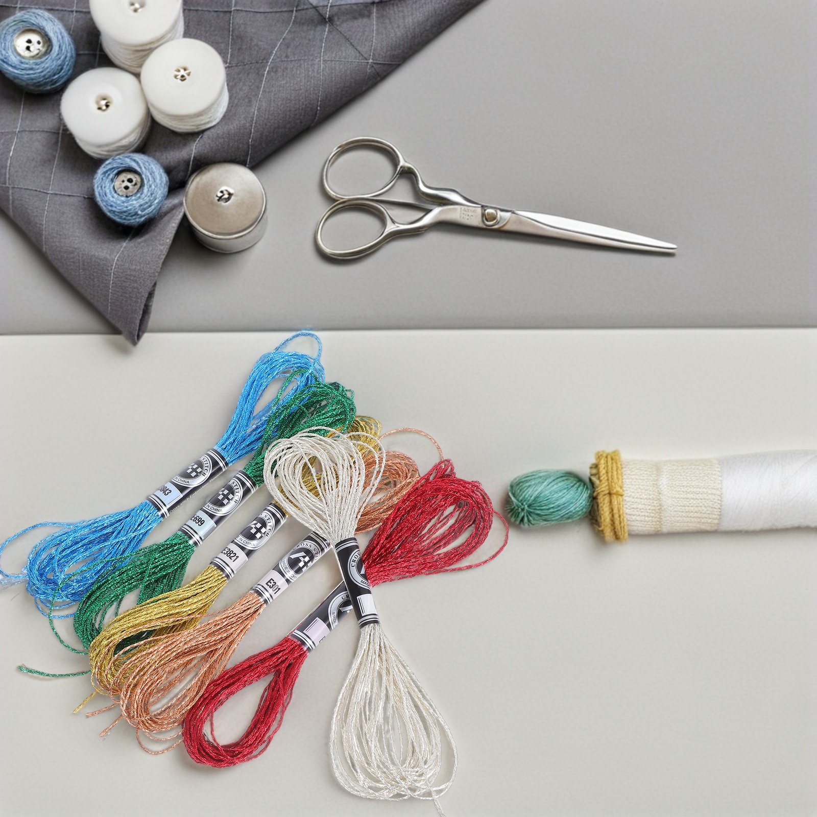 6Pcs Benang Bordir Metalik Mew - Embroidery Bracelet ulasan dan harga