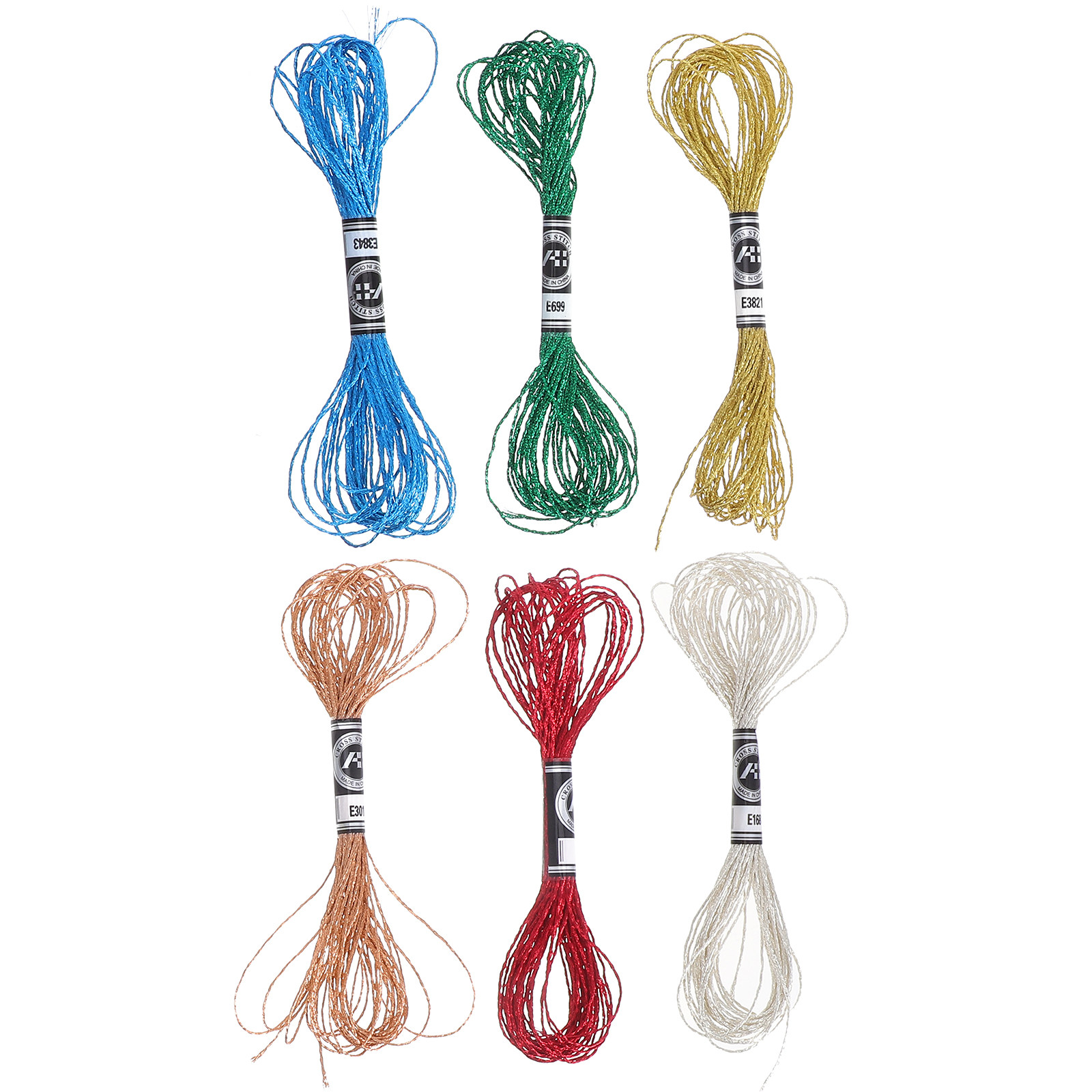 6Pcs Benang Bordir Metalik Mew - Embroidery Bracelet ulasan dan harga