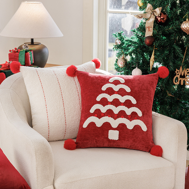 Sarung Bantal Natal dengan Bor - Embroidery Xmas Decorations ulasan dan harga