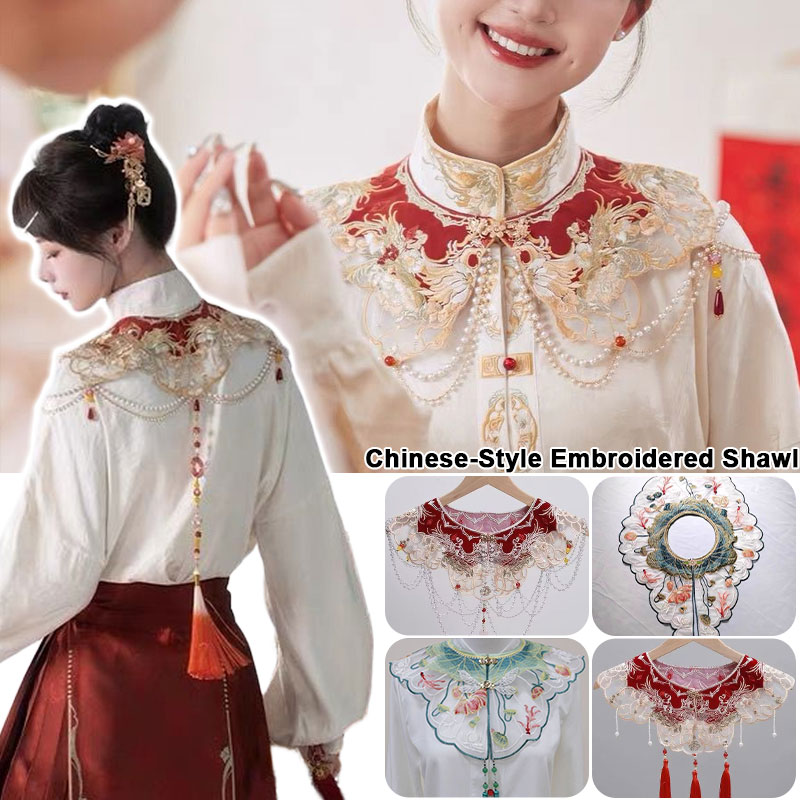 Jubah Ponco Hanfu Gaya Etnik B - Embroidery Shawl ulasan dan harga