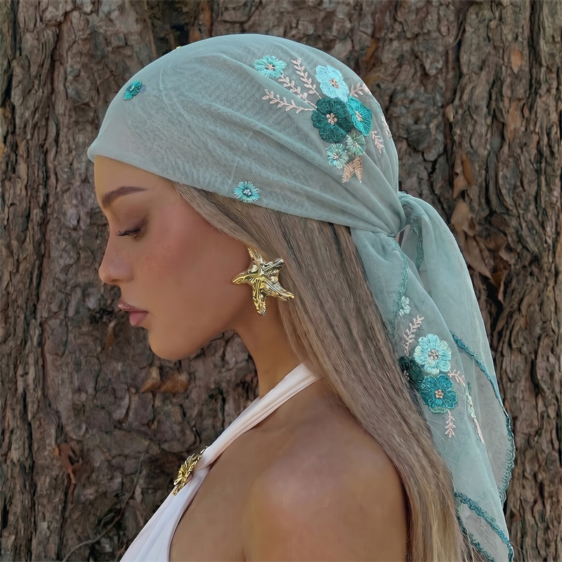 Selendang Jala Mewah Bordir Bu - Embroidery Hijab ulasan dan harga