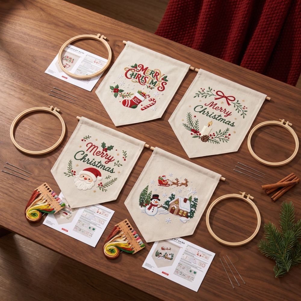 Paket Kerajinan Bordir Natal B - Embroidery Xmas Decorations ulasan dan harga