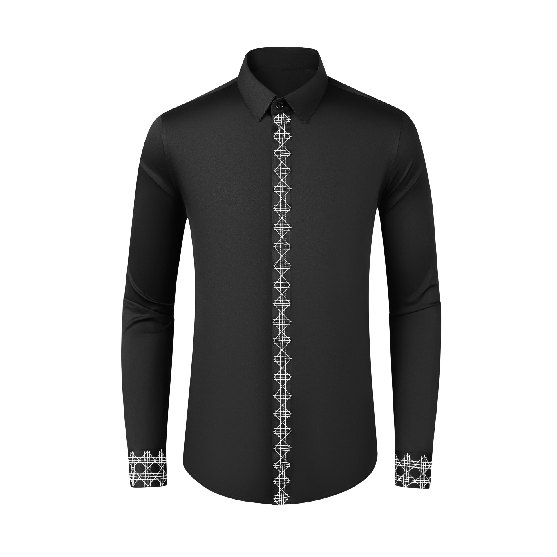Produk baru musim gugur dan mu - Embroidery On Black Shirt ulasan dan harga