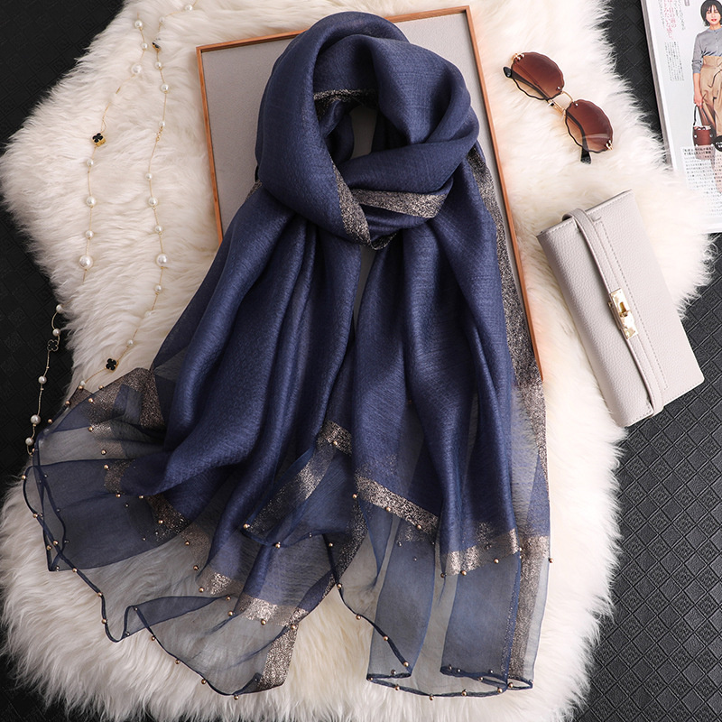2024 syal selendang sutra 100% - Embroidery Hijab ulasan dan harga