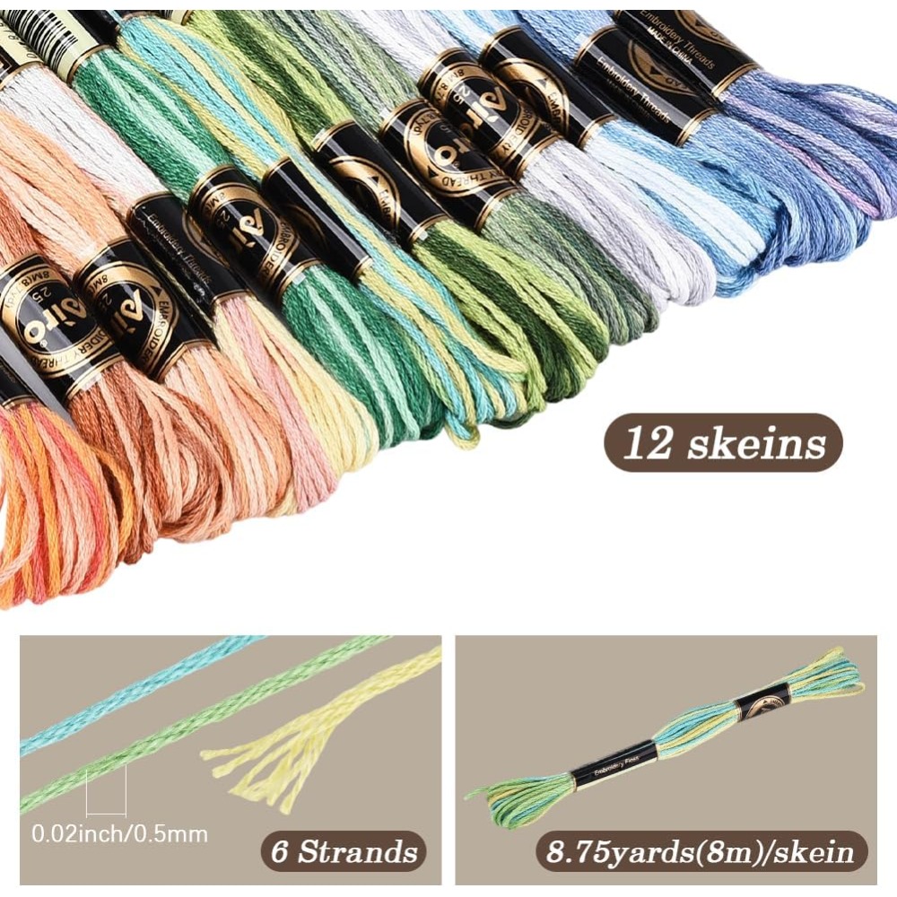 12 Gulungan Benang Sulam 105 Y - Embroidery Bracelet ulasan dan harga