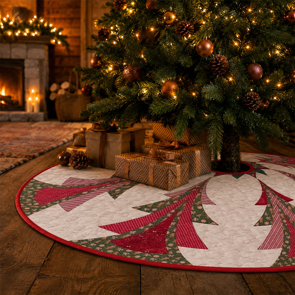 1 buah alas pohon Natal berben - Embroidery Xmas Decorations ulasan dan harga