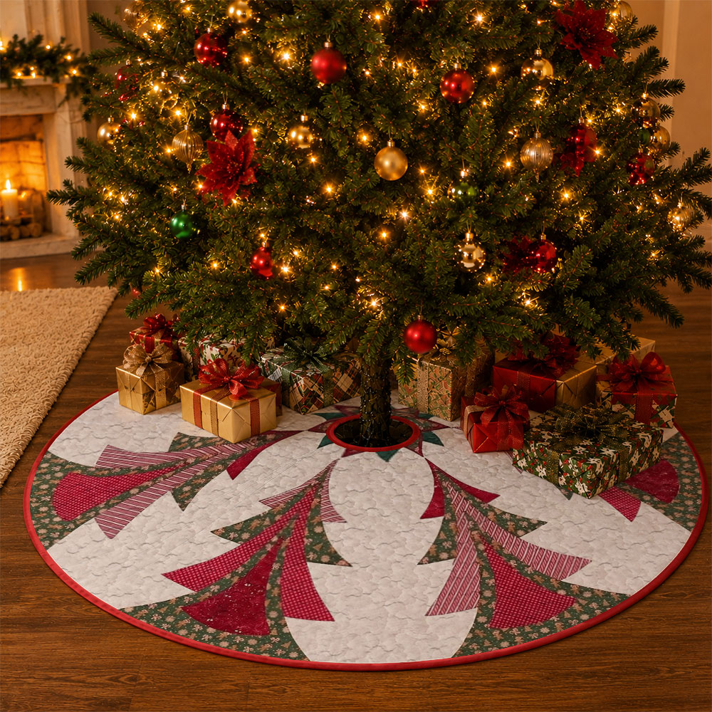 1 buah alas pohon Natal berben - Embroidery Xmas Decorations ulasan dan harga