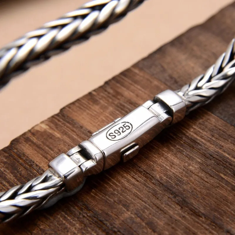 S925 perak murni sederhana men - Embroidery Bracelet ulasan dan harga