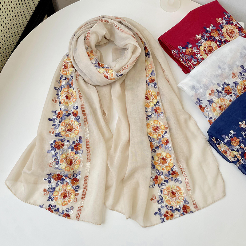 Syal Jilbab Katun Lembut Baru  - Embroidery Hijab ulasan dan harga