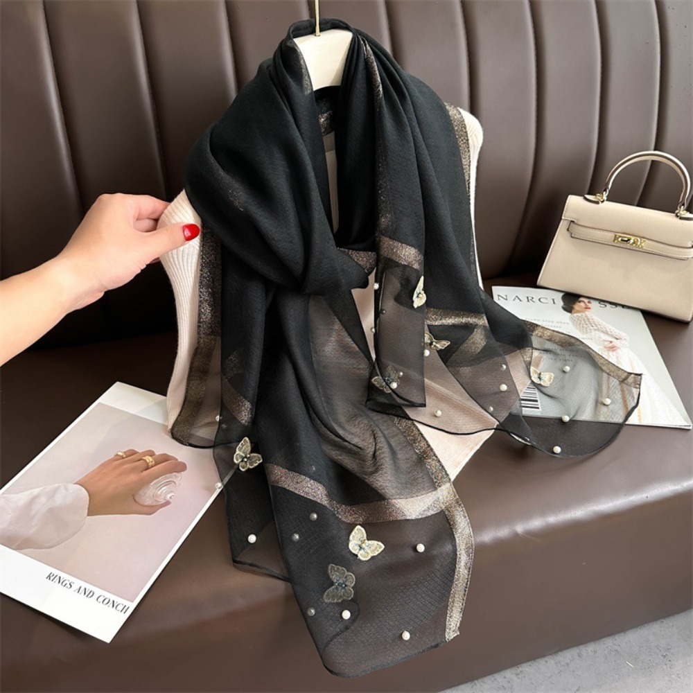 Selendang Sutra Tipis Elegan,  - Embroidery Hijab ulasan dan harga