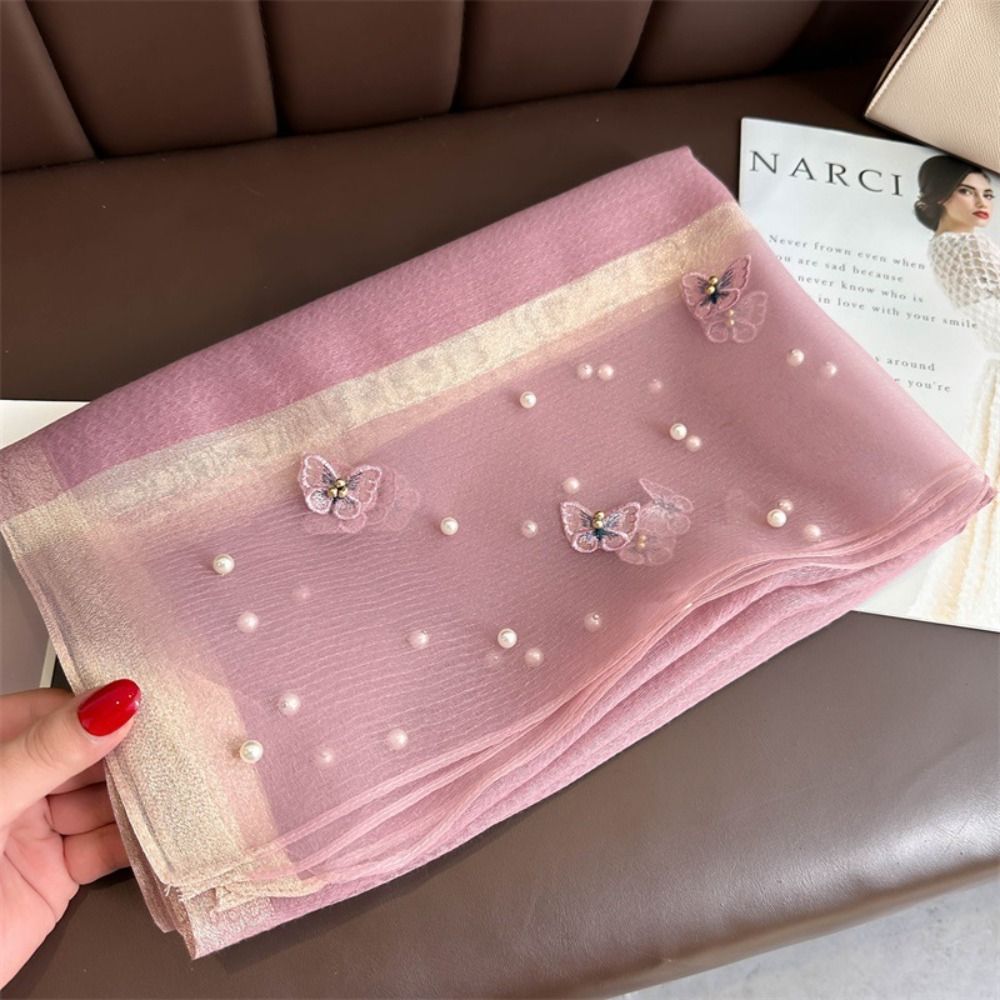 Selendang Sutra Tipis Elegan,  - Embroidery Hijab ulasan dan harga