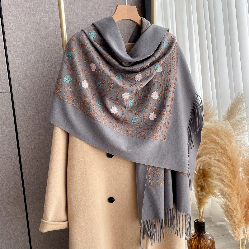 Selendang Kasmir Bordir Baru 2 - Embroidery Hijab ulasan dan harga