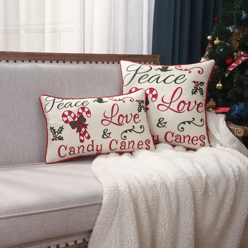 Sarung Bantal Natal dengan Bor - Embroidery Xmas Decorations ulasan dan harga