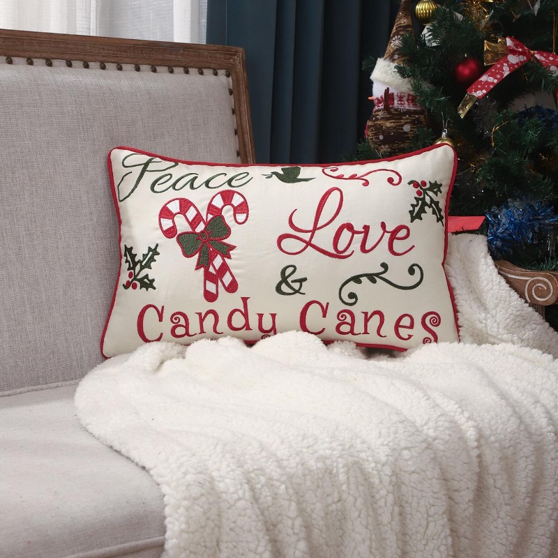 Sarung Bantal Natal dengan Bor - Embroidery Xmas Decorations ulasan dan harga