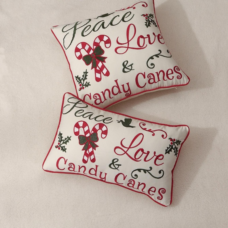 Sarung Bantal Natal dengan Bor - Embroidery Xmas Decorations ulasan dan harga