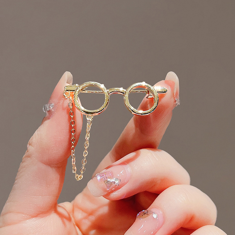 Bros Pin Logam Bingkai Kacamat - Embroidery Bracelet ulasan dan harga