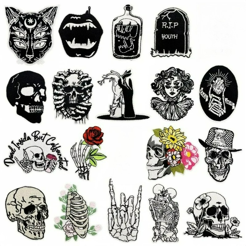 Patch Bordir Tempel Setrika Bl - Embroidery On Black Shirt ulasan dan harga