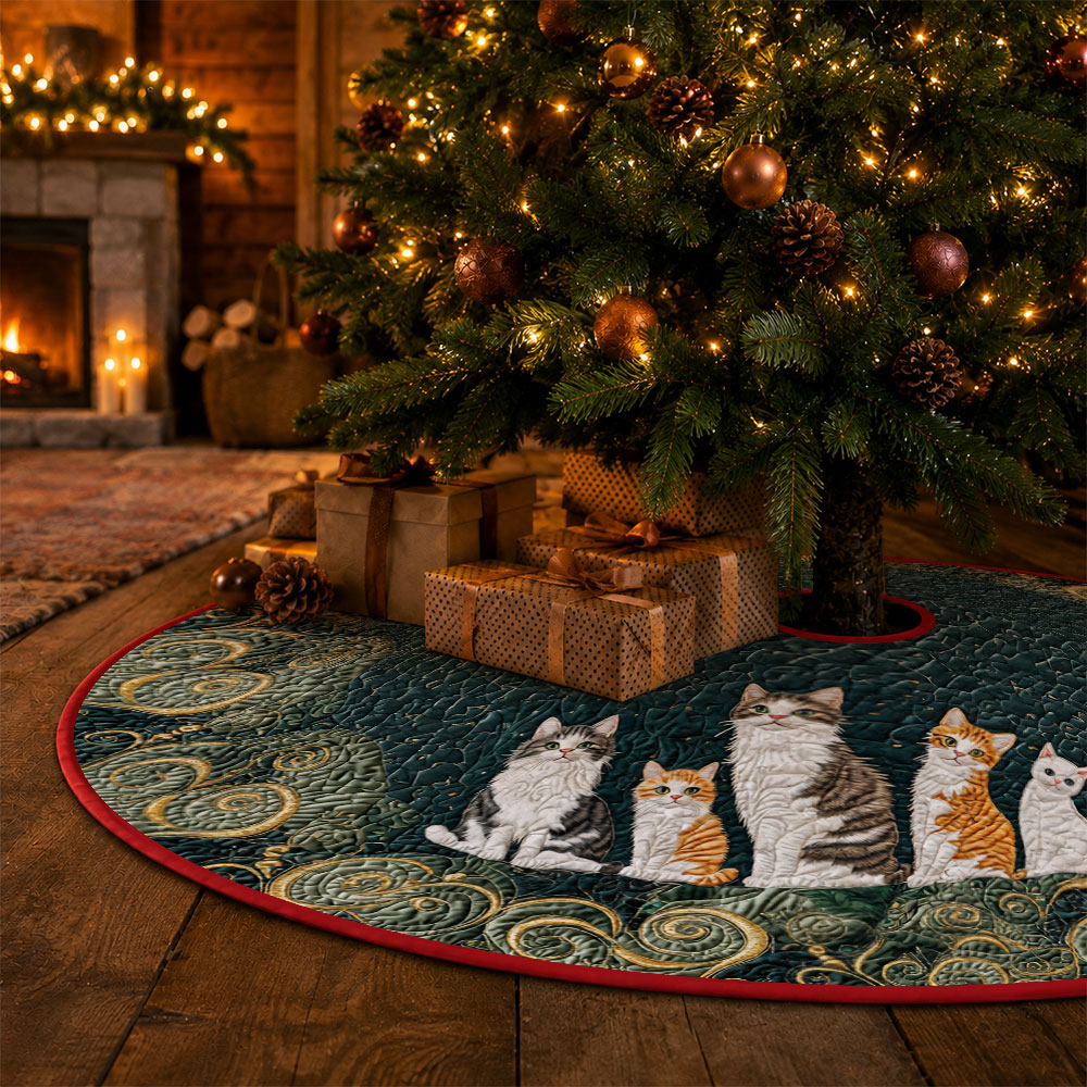 1 buah alas pohon Natal bermot - Embroidery Xmas Decorations ulasan dan harga