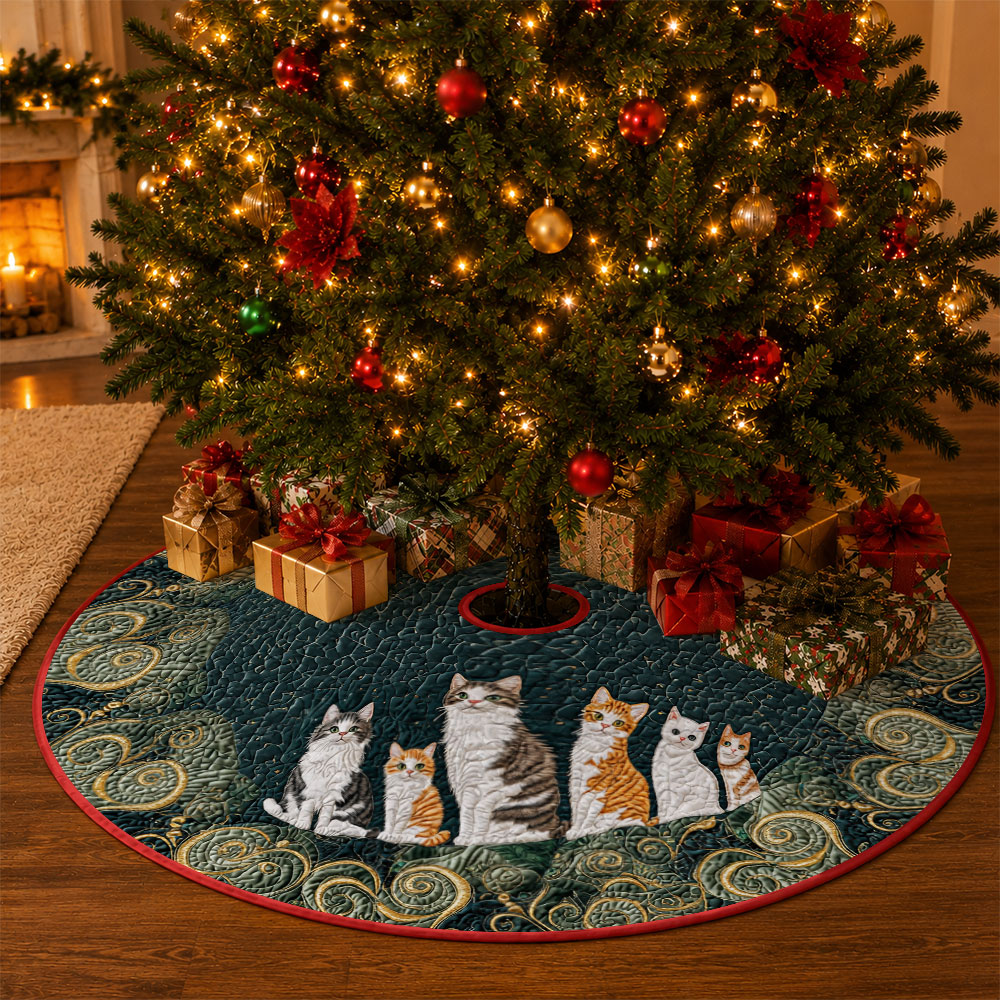1 buah alas pohon Natal bermot - Embroidery Xmas Decorations ulasan dan harga