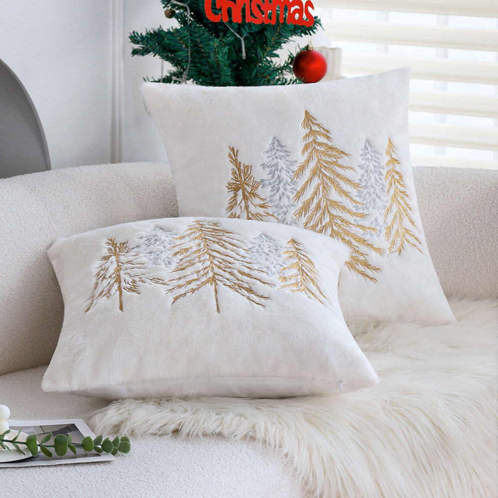 Sarung Bantal Bulu Kelinci Imi - Embroidery Xmas Decorations ulasan dan harga