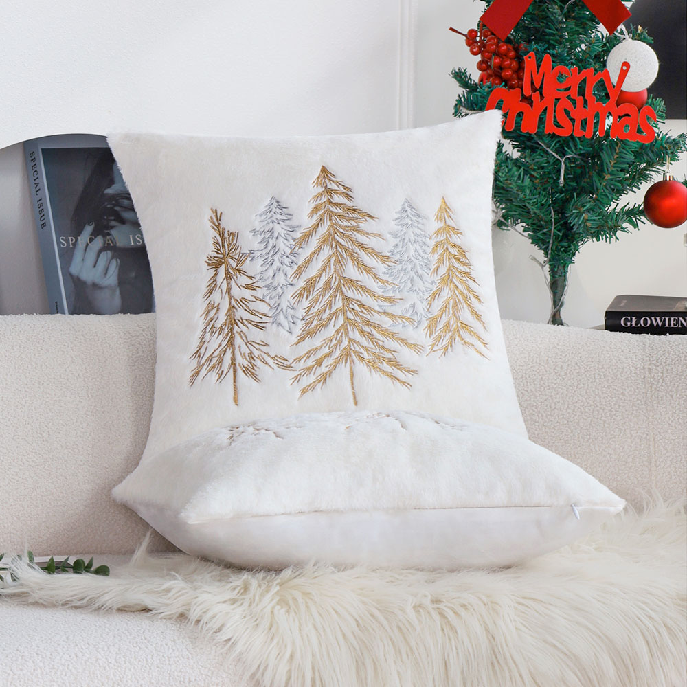 Sarung Bantal Bulu Kelinci Imi - Embroidery Xmas Decorations ulasan dan harga