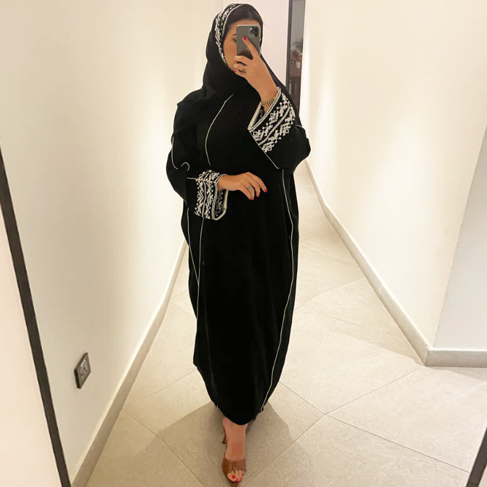 Fashion gaun jilbab Abaya bord - Embroidery Hijab ulasan dan harga