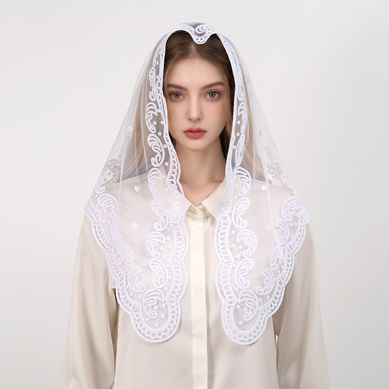 1Pc Kerudung Segitiga Wanita E - Embroidery Hijab ulasan dan harga